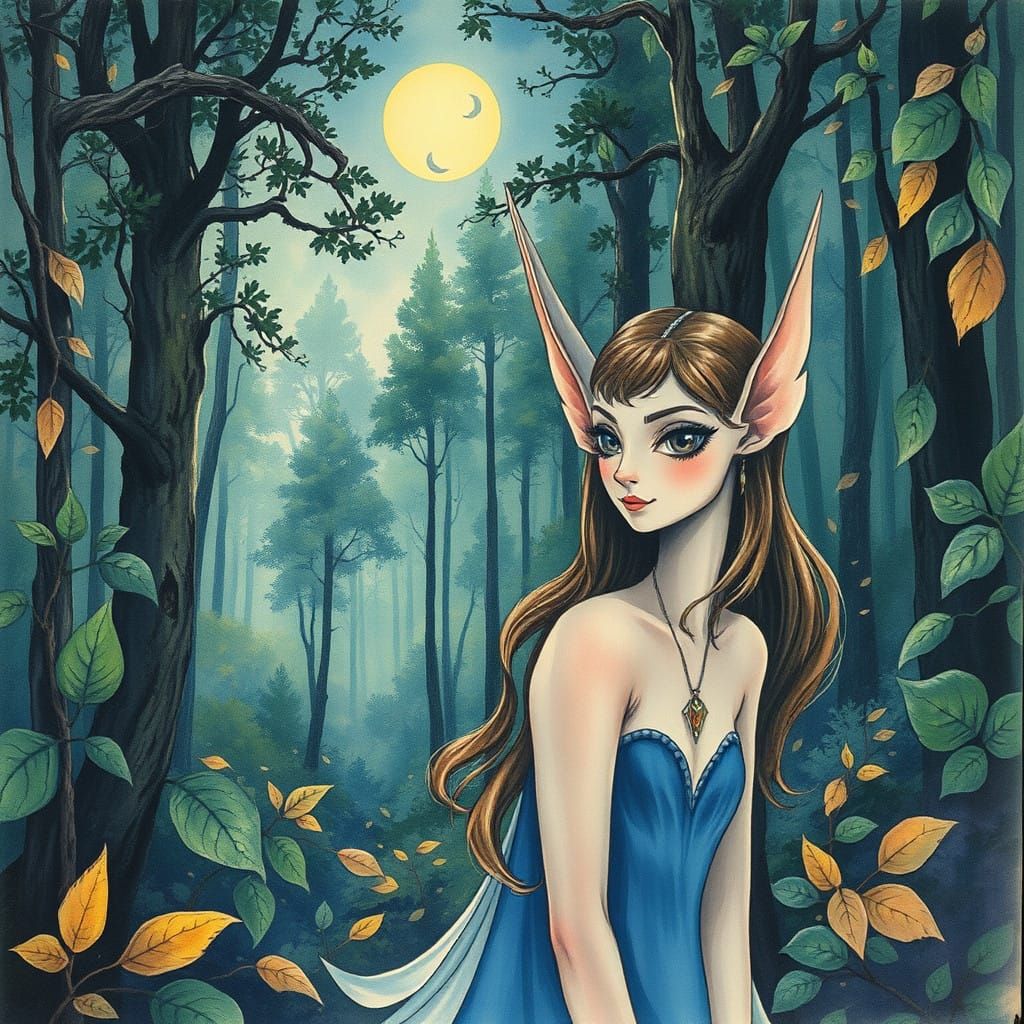 Whimsical Elves in an Enchanted Forest