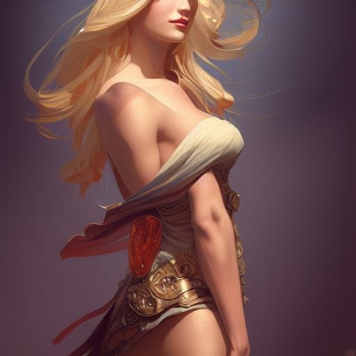 Seductive Beer Maiden Portrait in Hyperdetailed Style