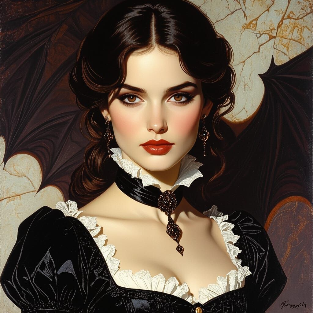 Elegant Vampire in Shadows, Dark Romanticism