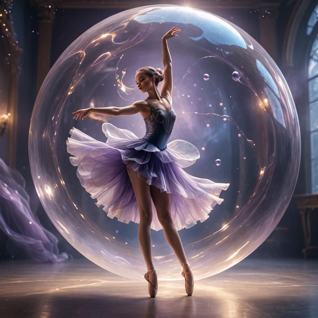 Ballet Dancer in Glowing Bubble: Fantasy Concept Art