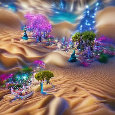 Magical Desert Oasis Forest in 8K