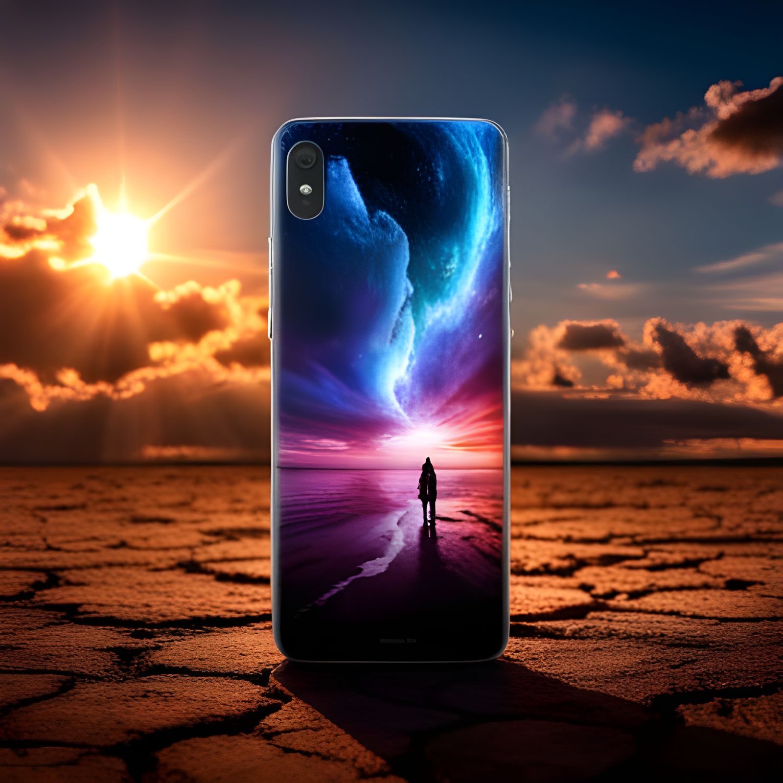 Dragon and Man Trapped in Glass Bottle, Digital Art