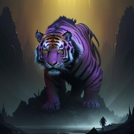 Hyperdetailed Tiger Cubs in Dark Fantasy Style