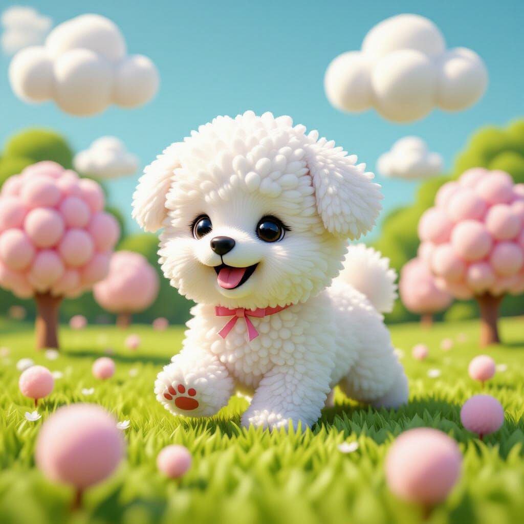 Pom Pom Puppy in Whimsical 3D Park