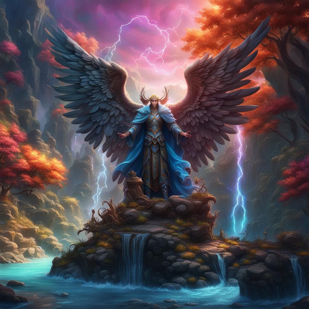 Colorful Angel Splash Art in Unreal Engine 5