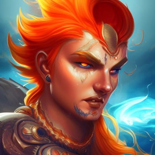 God of Fire and Seas: Hyperdetailed Viking Portrait