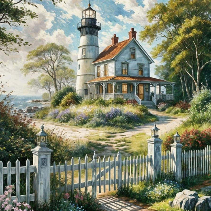 Vintage Lighthouse with Forgotten Charm