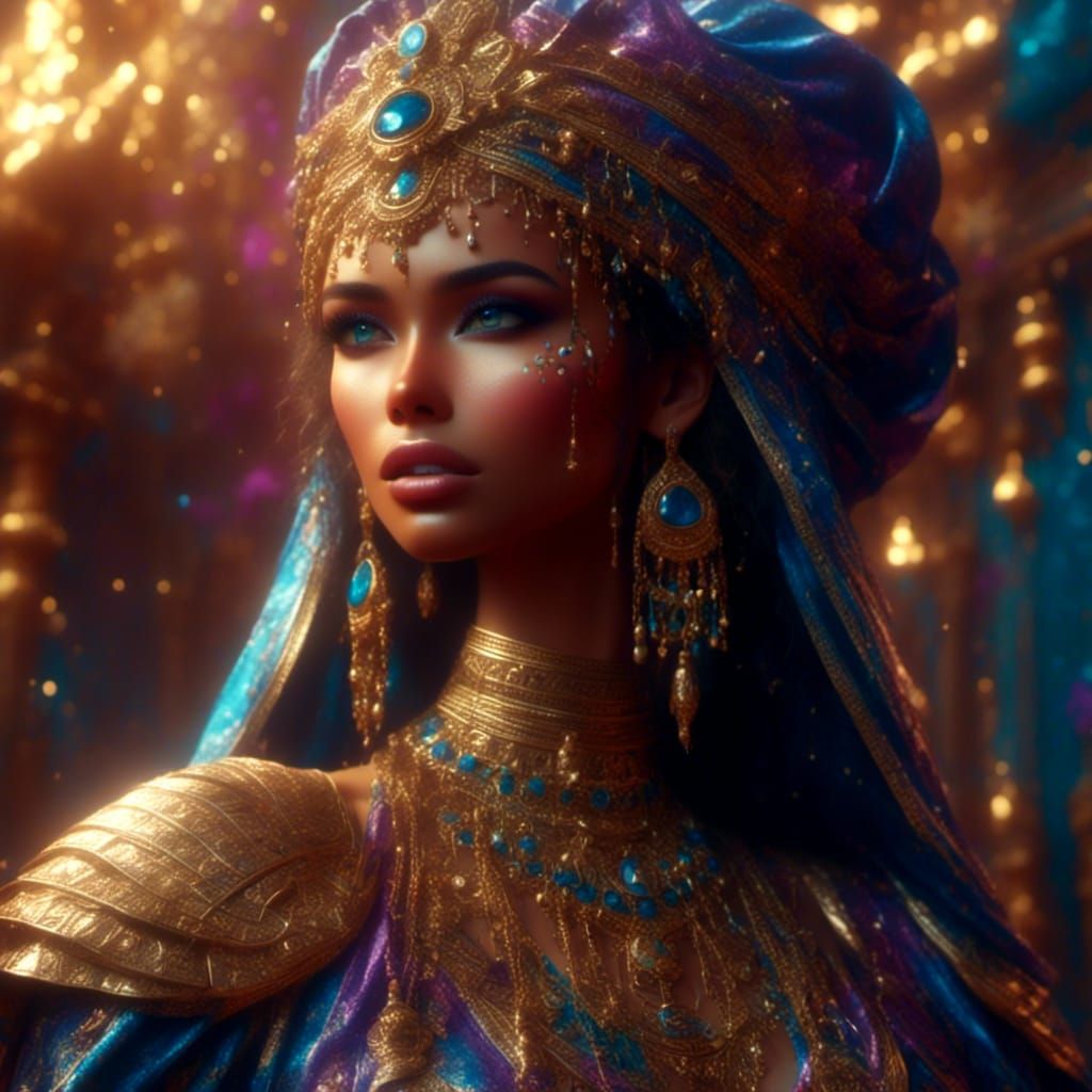 Hyperrealistic Egyptian Princess Concept Art
