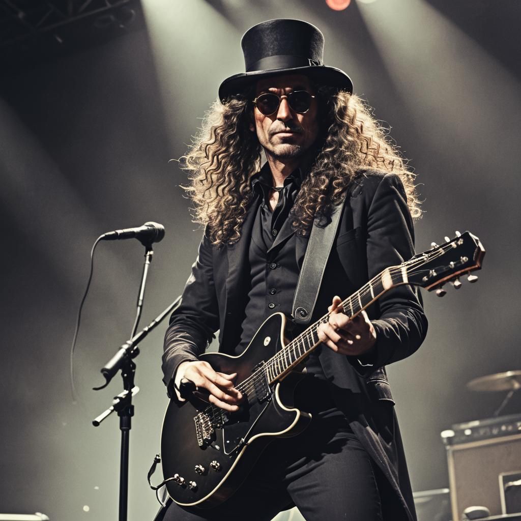 Rock Star Guitarist in Concert Film Still