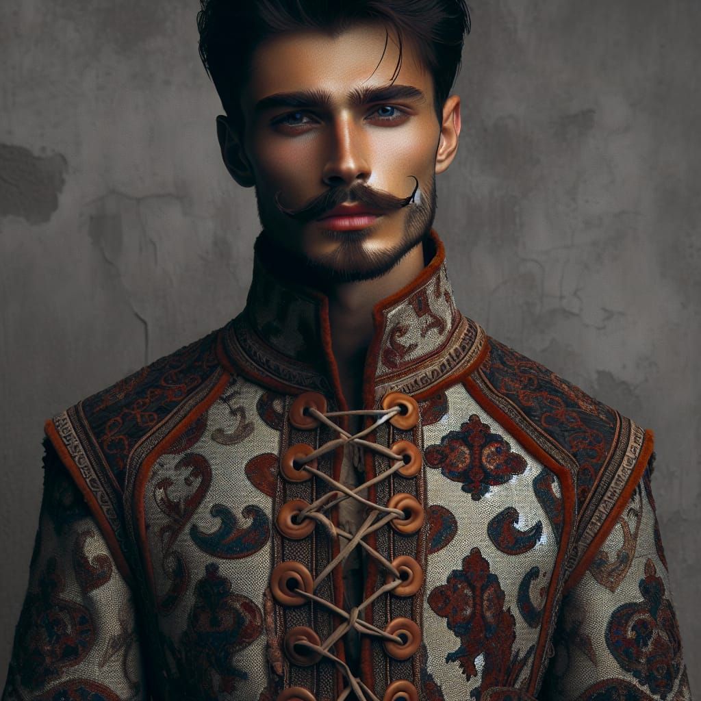 Dashing Young Man in Traditional Robe