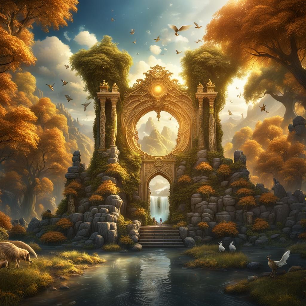 Heaven's Gate: Angels, Streams, and Golden Light