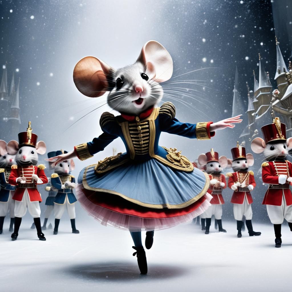 Mice Perform the Nutcracker Ballet: Hyperrealistic Detail