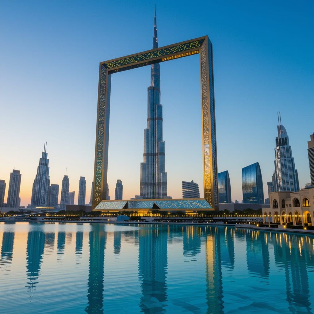 Dubai Frame Captures Burj Khalifa In Cinematic Film Still