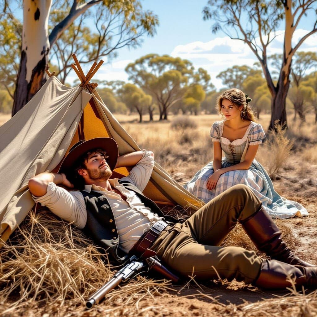 Bushranger Naps Under Australian Sun