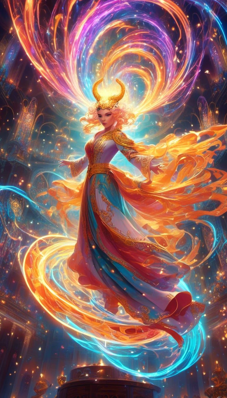 Mesmerizing Holographic Magic Spell Concept Art