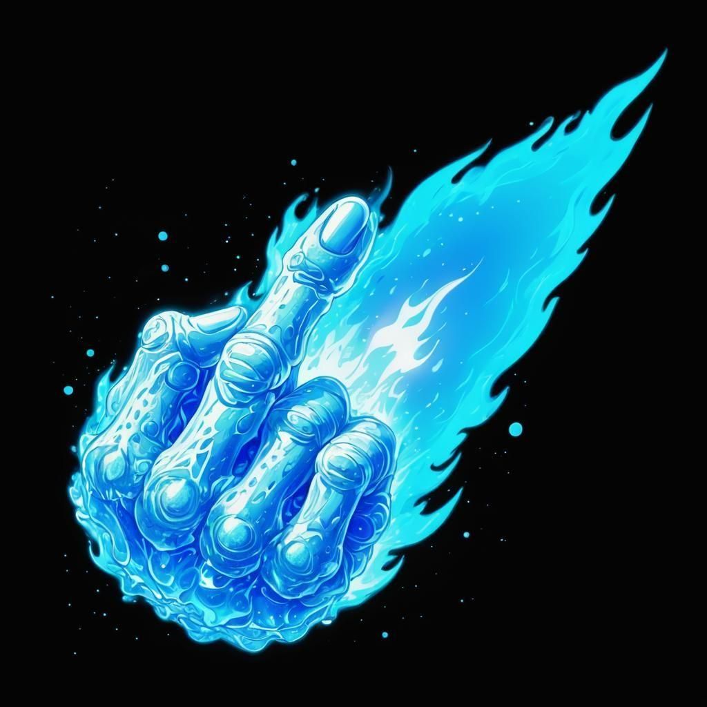 Cartoon Comet Hand Gesture in Space