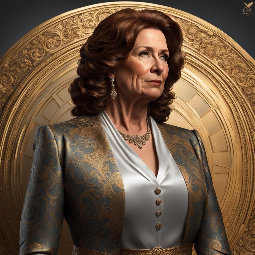 Detailed Portrait of a Mother in Hyperrealistic Digital Art