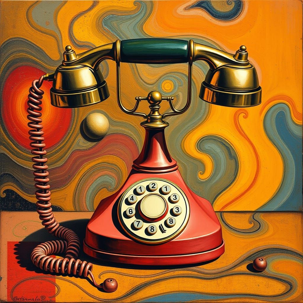 Surreal Telephone in Salvador Dali Style