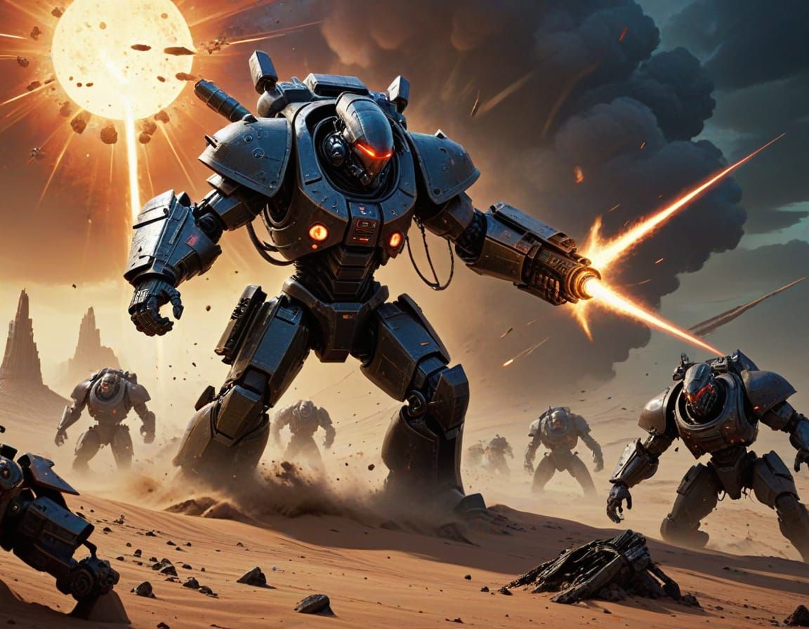 Battle of Zareth-9 in Cyberpunk Style