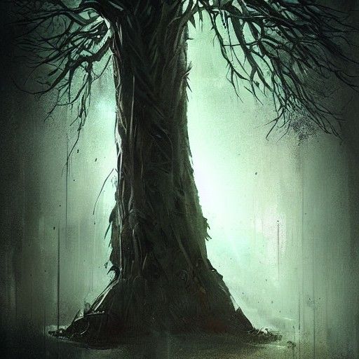 Sinister Tree Creature in Dark Fantasy Style