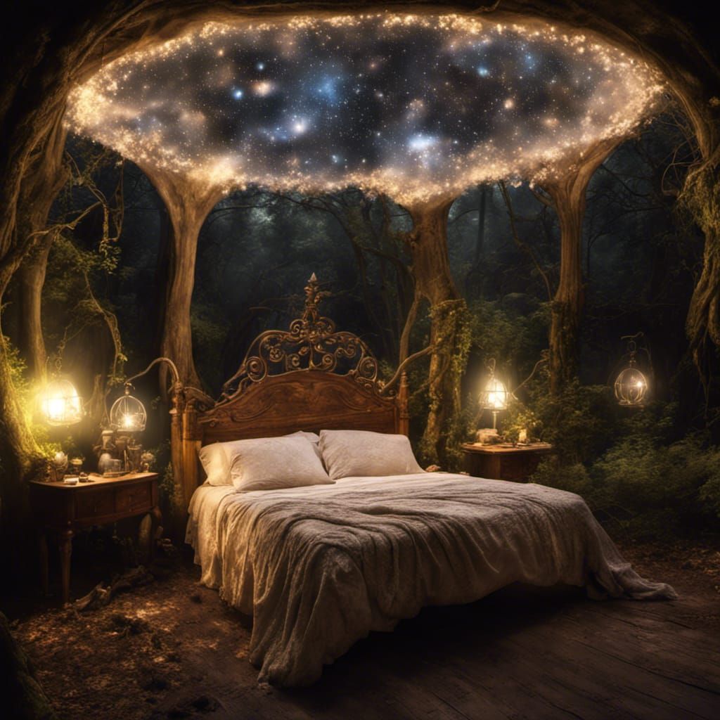 Fairytale Victorian Bedroom Under the Milky Way