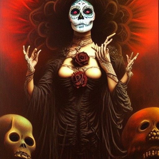 Day of the Dead in Surrealist Style