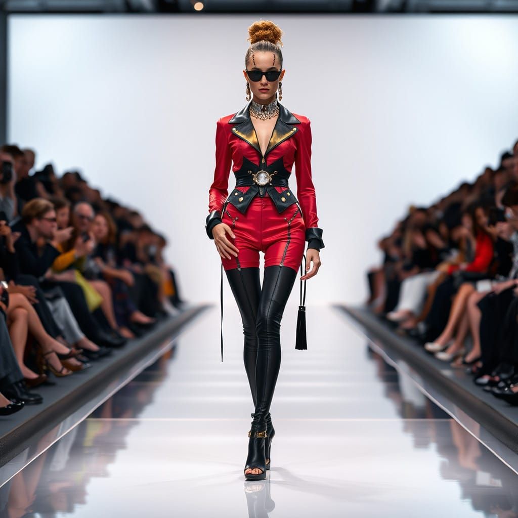 Confident Model in Haute Couture