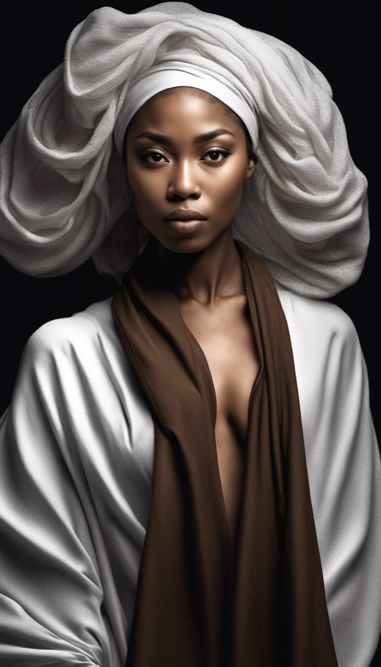 Hyperrealistic Afro-Asian Woman with Angelic Features