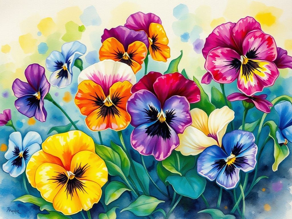 Vibrant Spring Florals in Dreamlike Aquarelle Style