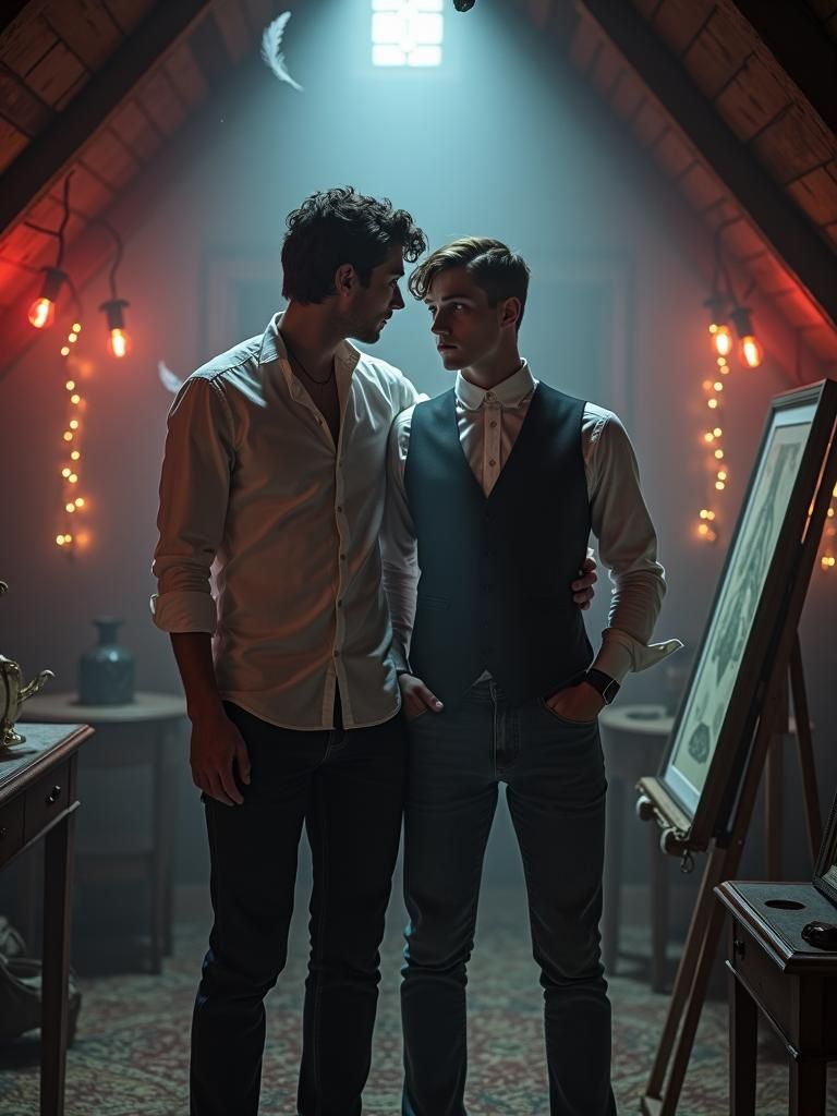 Romantic Ghostly Encounter in Victorian Attic