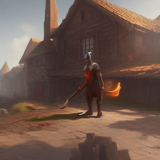 Fantasy Blacksmith Hammer Concept Art