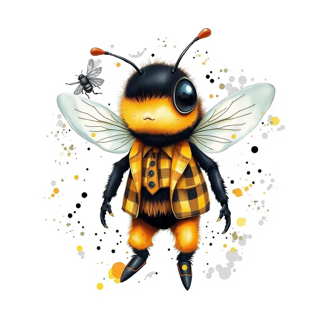 Heavy Metal Bee in a Gingham Suit