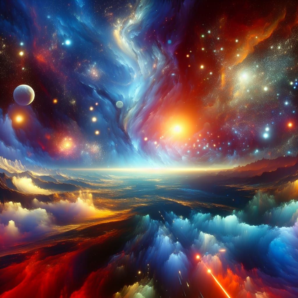 Mysterious Galaxy in a Vibrant Digital Painting