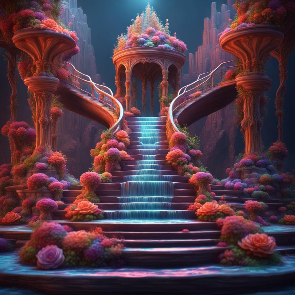 Psychedelic wedding cake sculpture