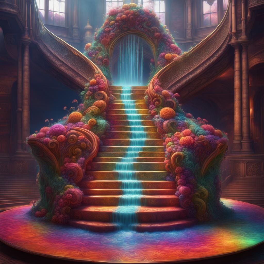 Psychedelic wedding cake sculpture