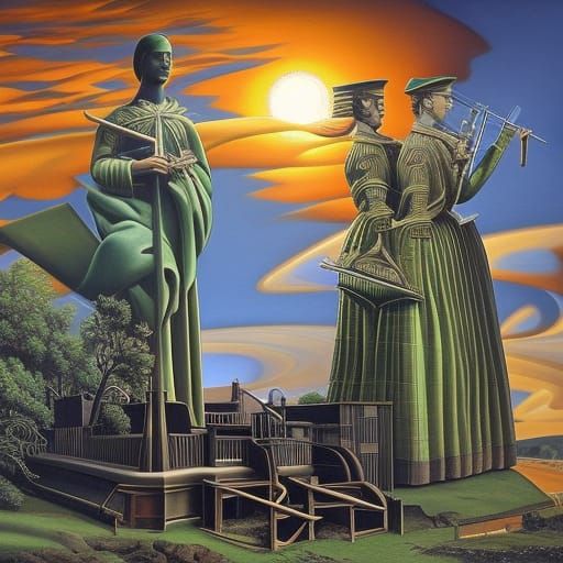 The Queen Victoria Museum: A Surrealist Oil Painting