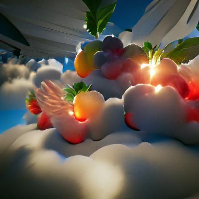 Angelic Fruit Among Clouds in Unreal Engine