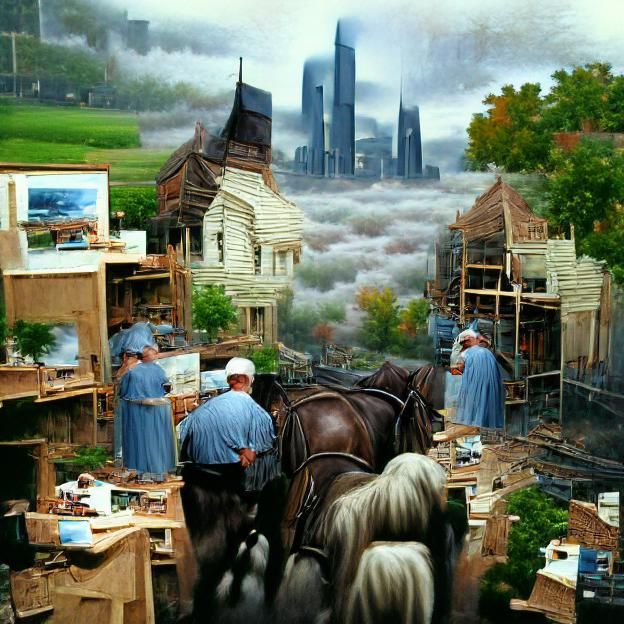 Amish Reconstruction of Chicago: Ethereal Matte Painting