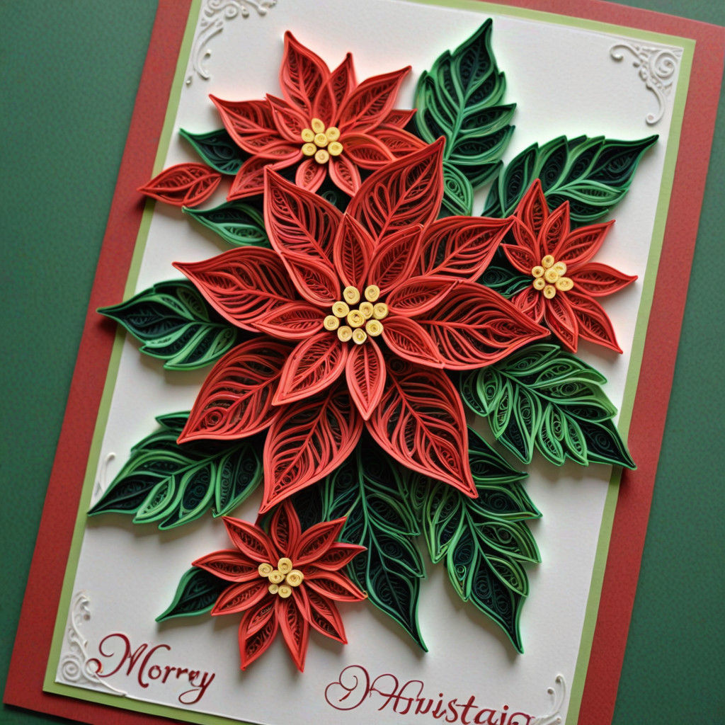 Luxurious Quilled Christmas Poinsettia