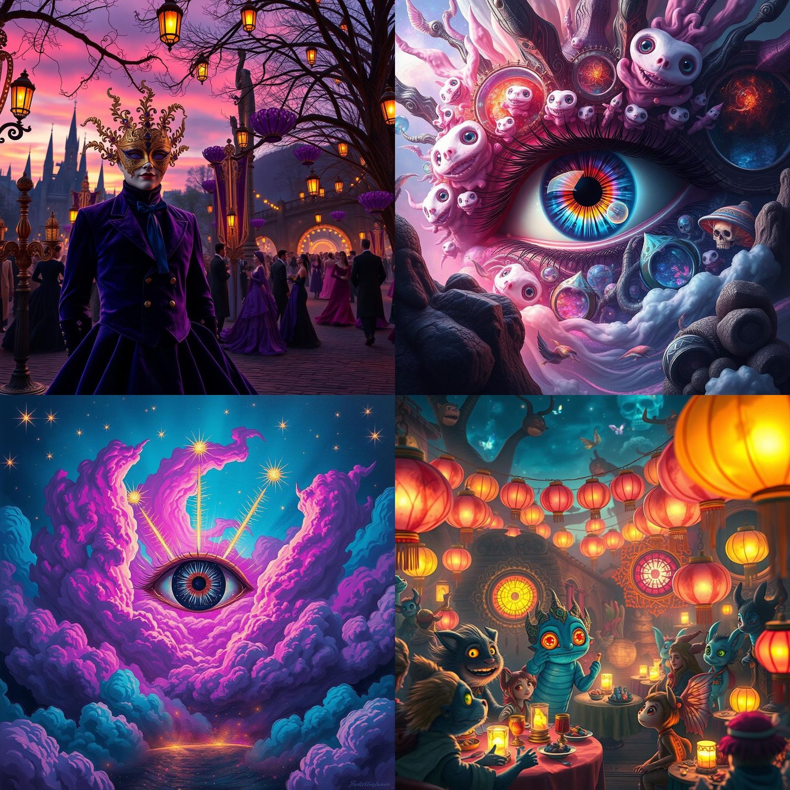 Fantastical Eye Party in Detailed Matte Painting