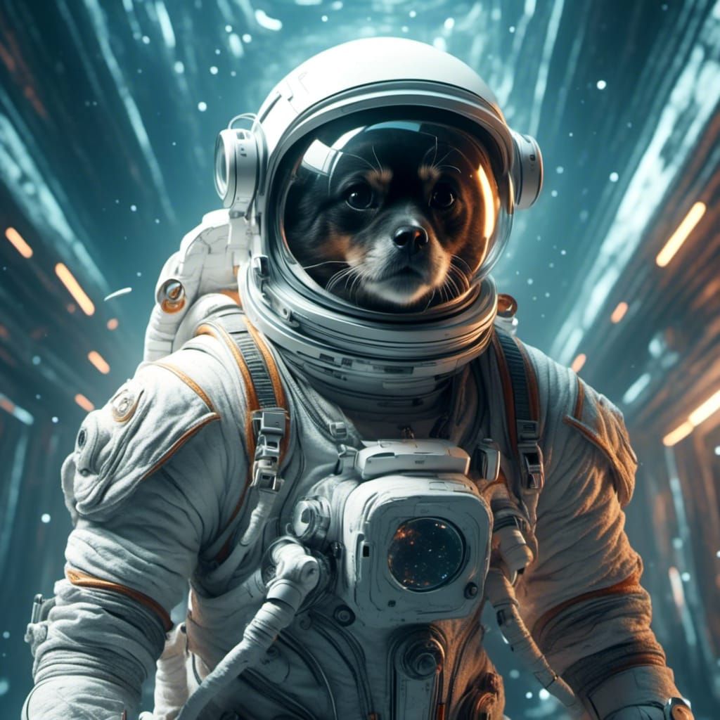 Futuristic Astronaut in a Stylized Setting