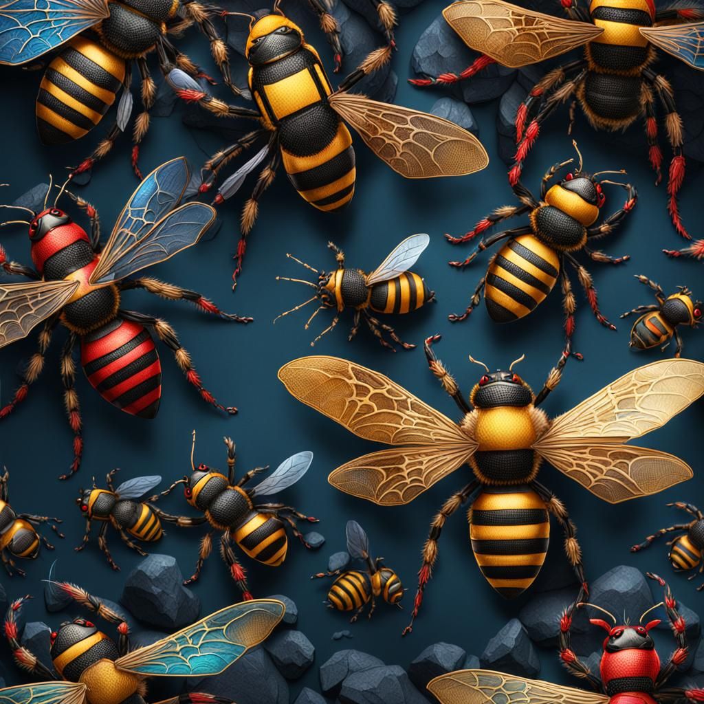 Spider-Man Bees: Detailed Matte Painting in Deep Color