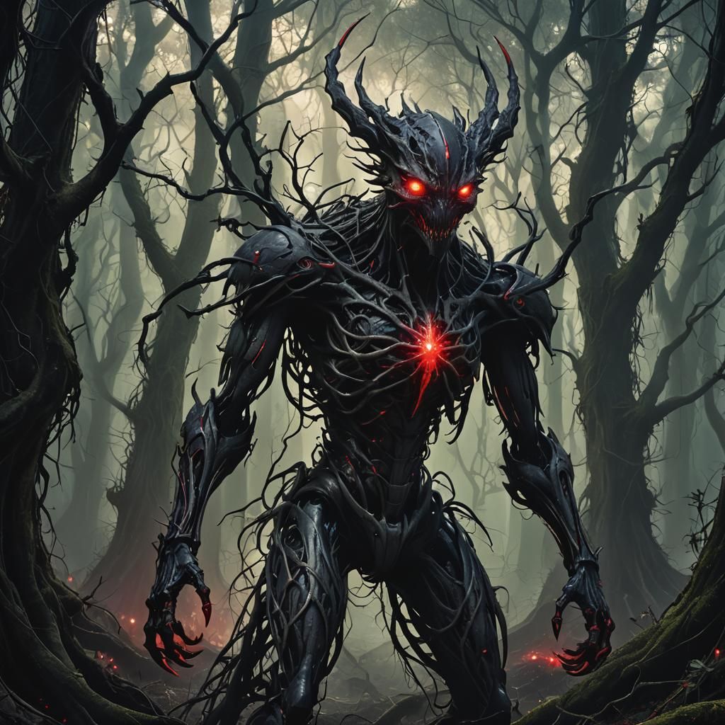 Ethereal Darkness Shrouds a Twisted Digimon