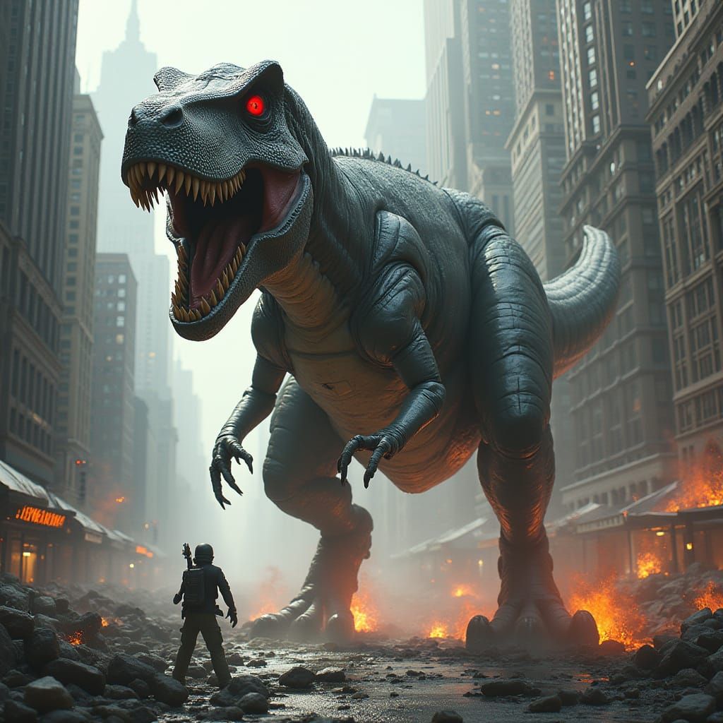 Robotic T-Rex Rampages Through New York City