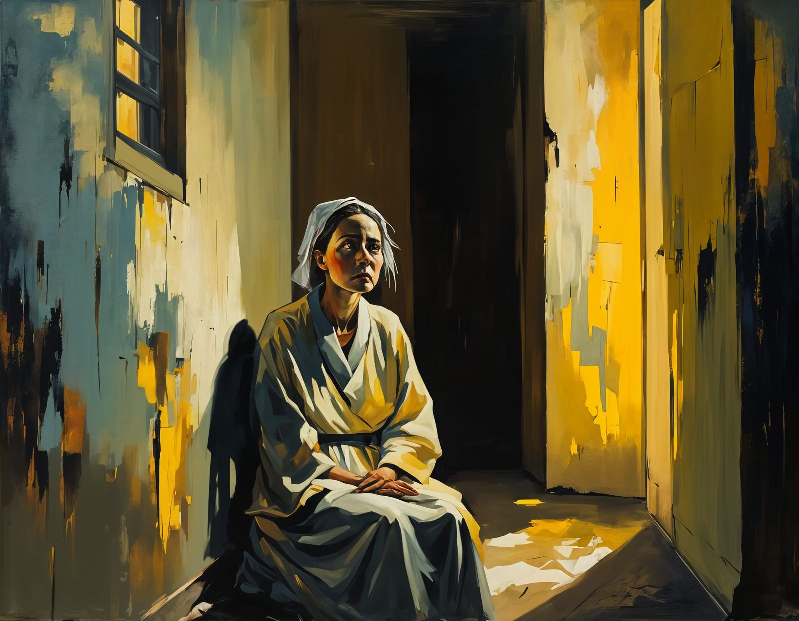 Disturbing Asylum Portrait: AI-Generated Mental Anguish