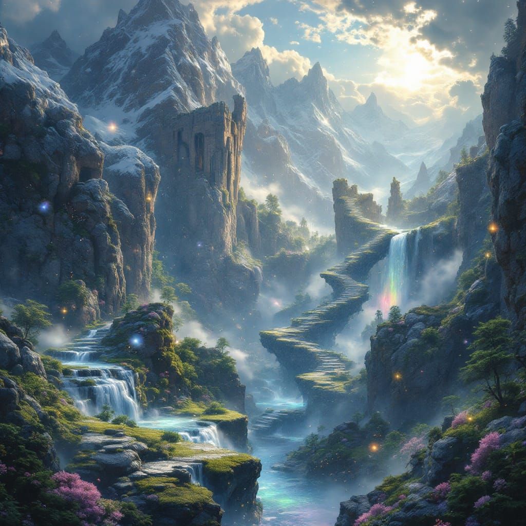 Enchanted Fey-Wild Realm in Ethereal Light