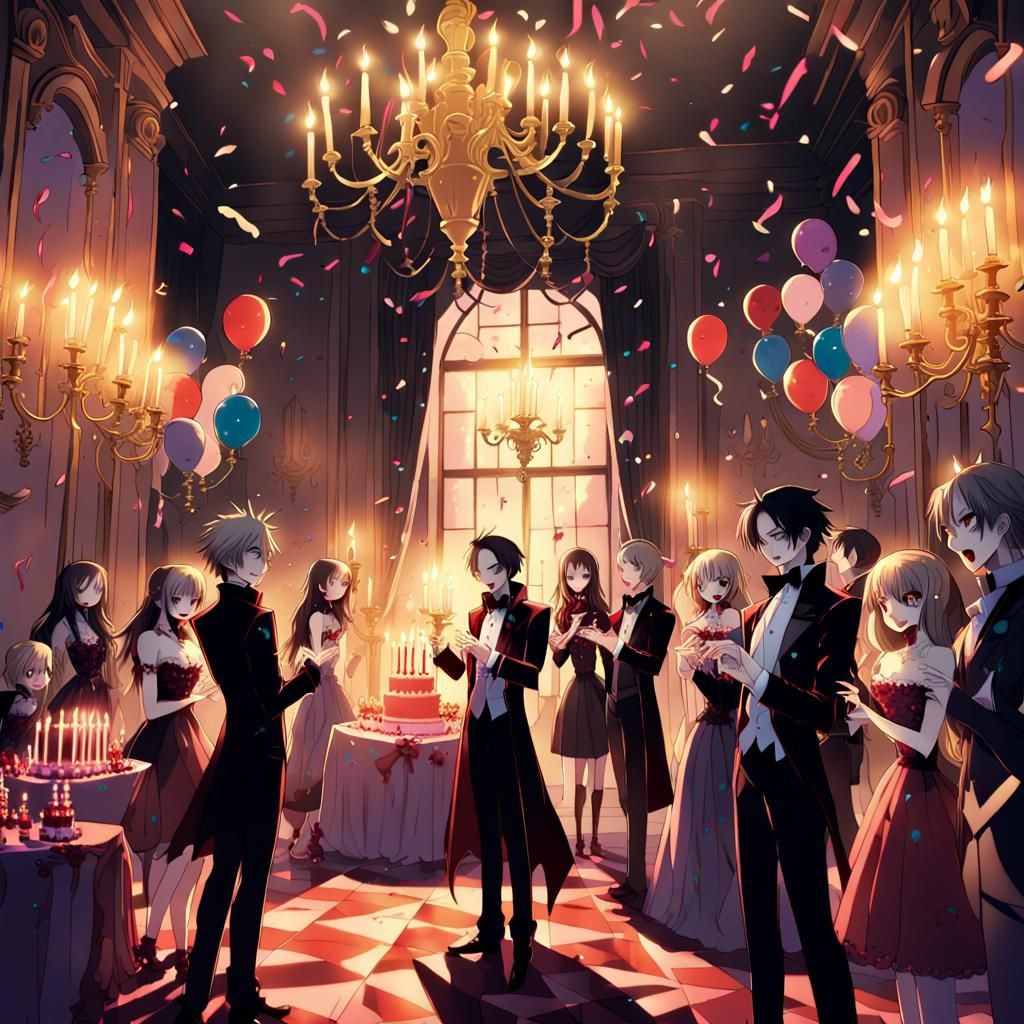 Vampire Birthday in Lavish Manga Anime Style