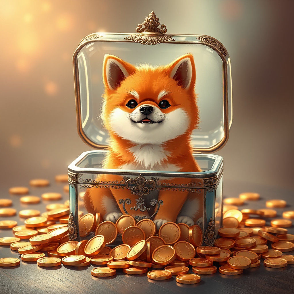 Shiba Inu Puppy in Golden Treasure Trove