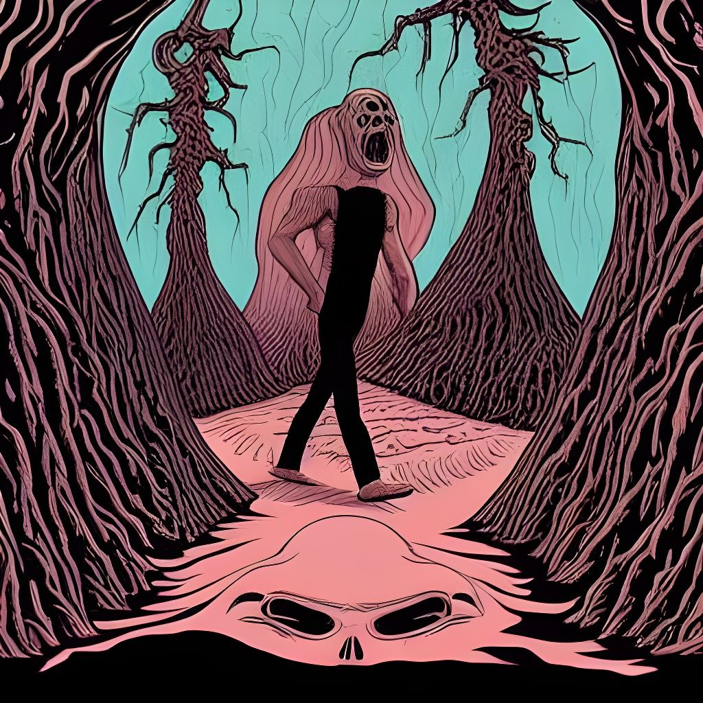 Torrential Acid Rain Horror Landscape