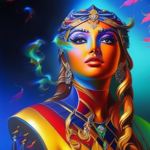 Hyperrealistic Splash Art: Sacred Paintings and Jewelry